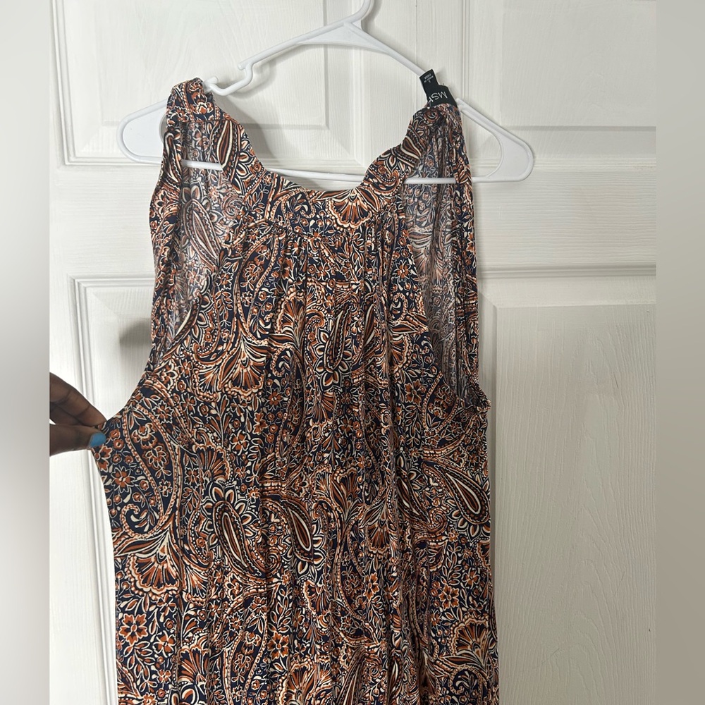 MSK Paisley Print Maxi Dress - Black and Brown